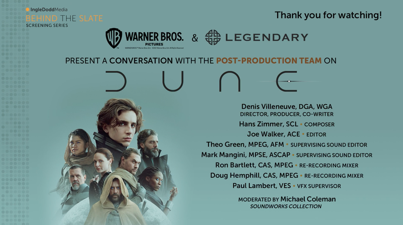 Warner Bros. & Legendary Entertainment Present A Q&A with the Post-Production Team on Dune