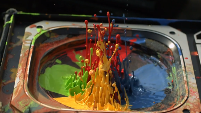 Paint on a Speaker at 2500fps - The Slow Mo Guys